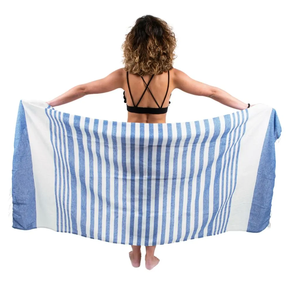 Fouta rayas azul marino